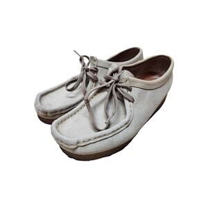 Clark's Original Wallabee Sz 8 M Womens Shoes Sand Suede Booties Tan moccasin